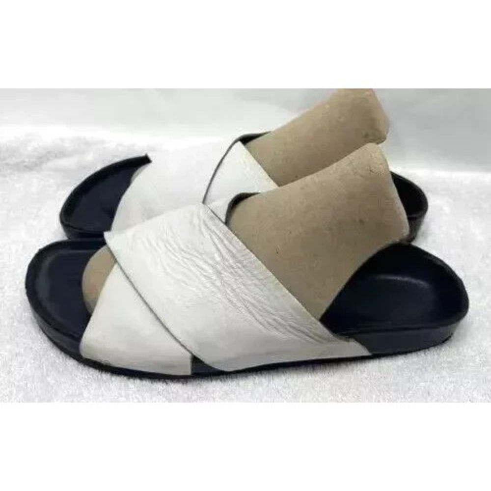 Sam Edelman Women's Size 10M White Leather Cross Strap Sandal Shoes